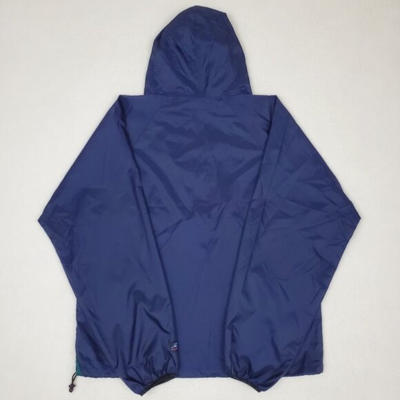 HELLY HANSEN Mens Size M Blue Vintage Hooded Rain Jacket Coat Windbreaker Poncho - Picture 6 of 9